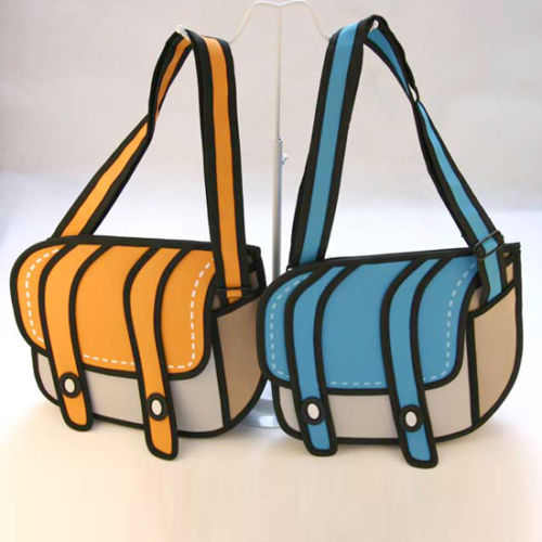 Hot3D Jump Style 2D Drawing From Cartoon Paper Bag Comic 3D Messenger School bag 